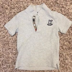 burberry toddler boy gray polo shirt